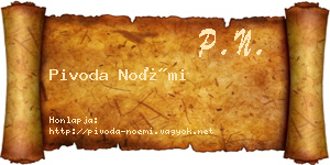Pivoda Noémi névjegykártya